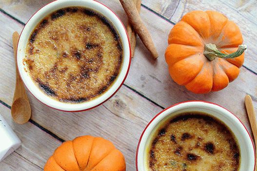 Bolos de fotos com creme brulee e abóbora