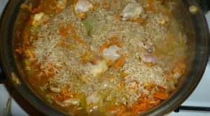 Pilaf com carne de coelho