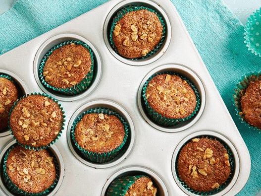 Muffins de banana com nozes e farelo