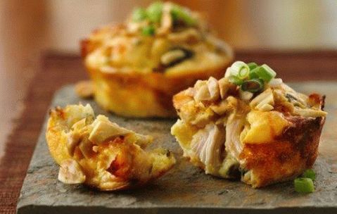 Muffins de frango de férias com queijo