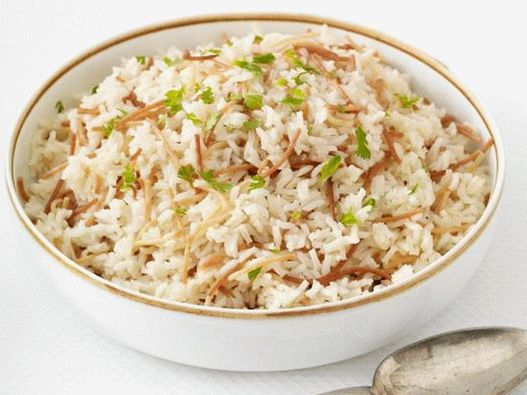 Foto do prato - pilaf de arroz e macarrão