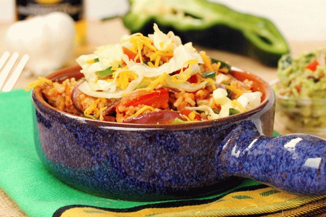 Arroz picante com frango