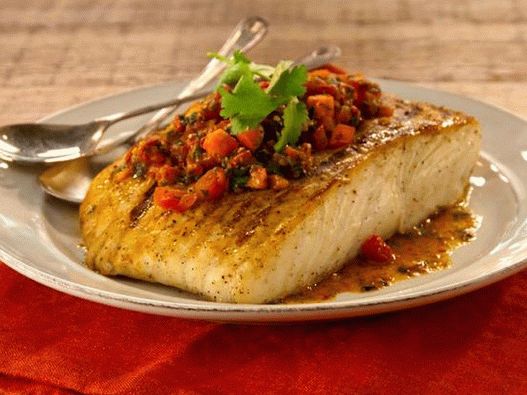 Foto - Peixe branco grelhado com tintas