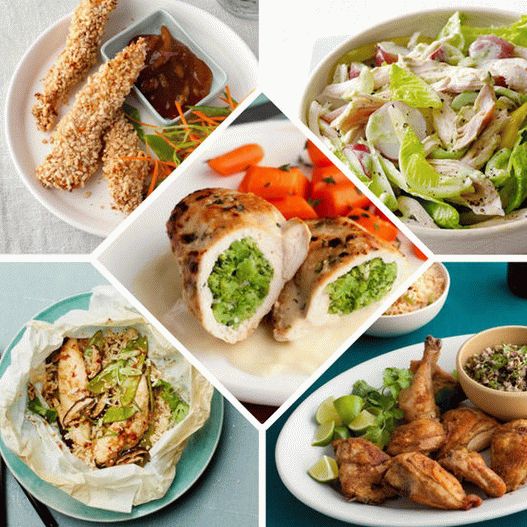 Receitas de fotos de pratos de frango saudáveis