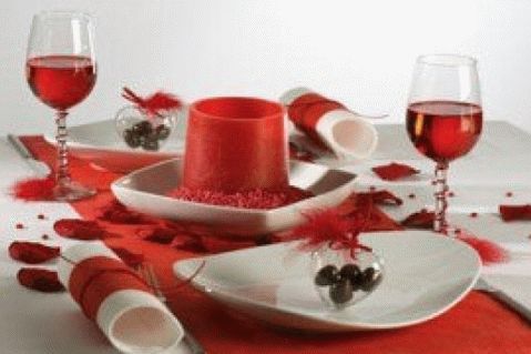 Configuração de mesa romântica