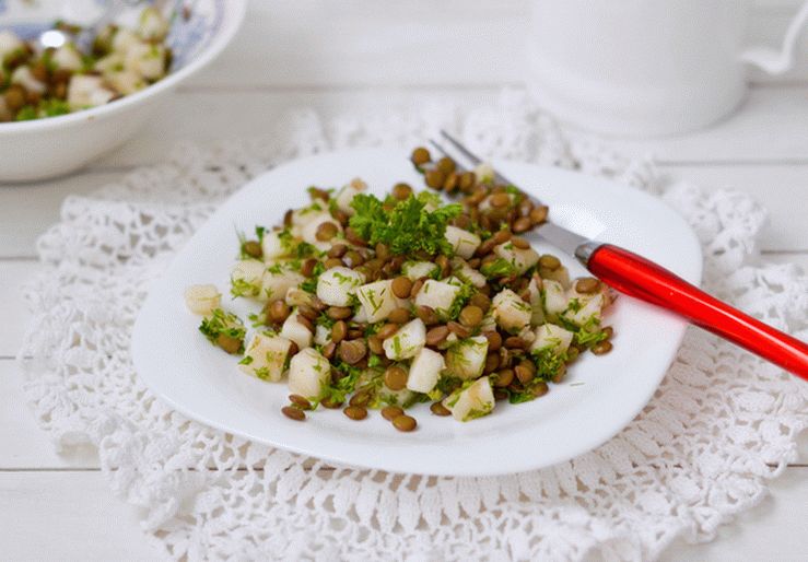 Salada "Pêra + Lentilhas"