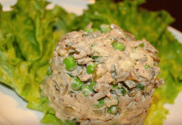 Salada de fígado de cordeiro