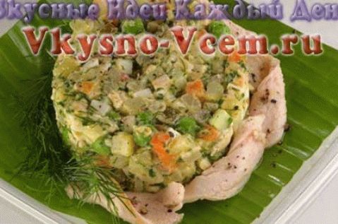 Salada Olivier fígado de Maria