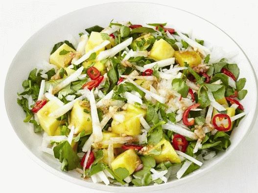 Salada de fotos com abacaxi e hikama