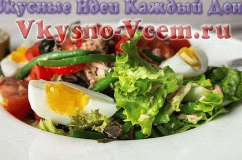 Salada quente com atum e ervas