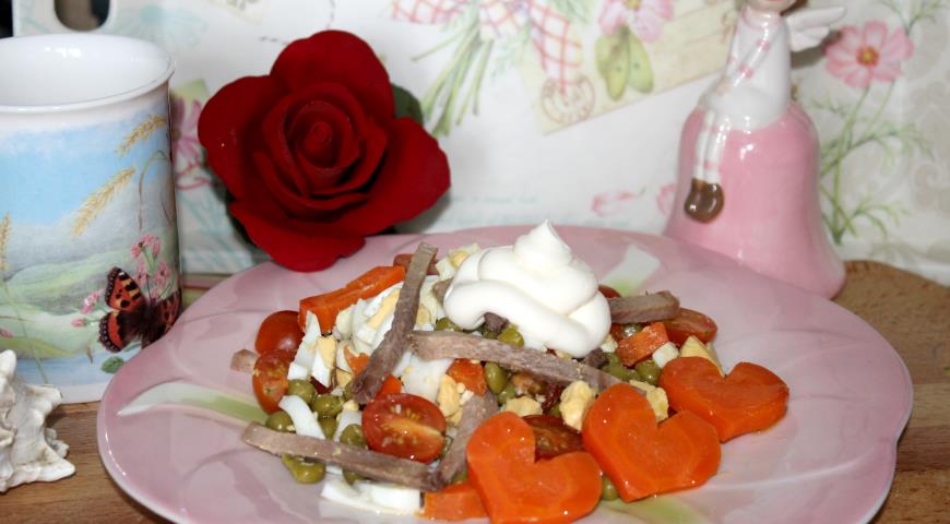 Salada de língua e cereja