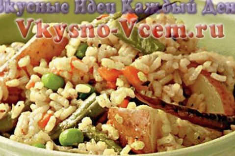 Shiitake com arroz e feijão verde