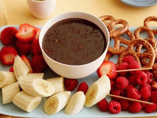 Foto fondue de chocolate com laranja
