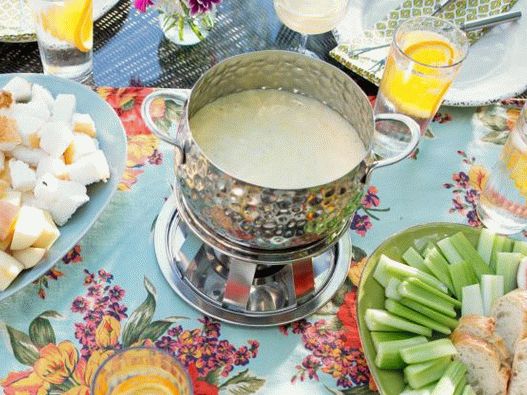 Foto fondue de queijo