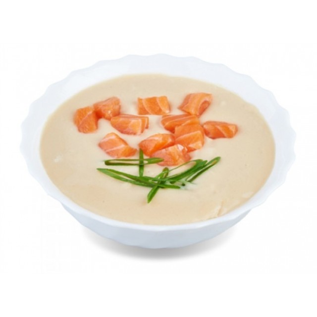 Sopa cremosa de salmão