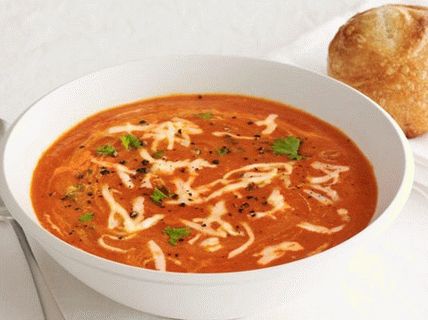 Foto de purê de sopa de pimentão cozido