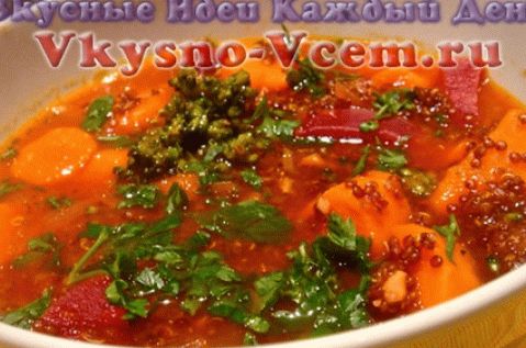 Sopa de quinoa na moda com tomate