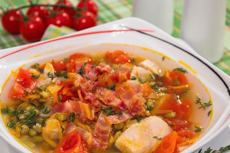 Sopa de purê e bacon