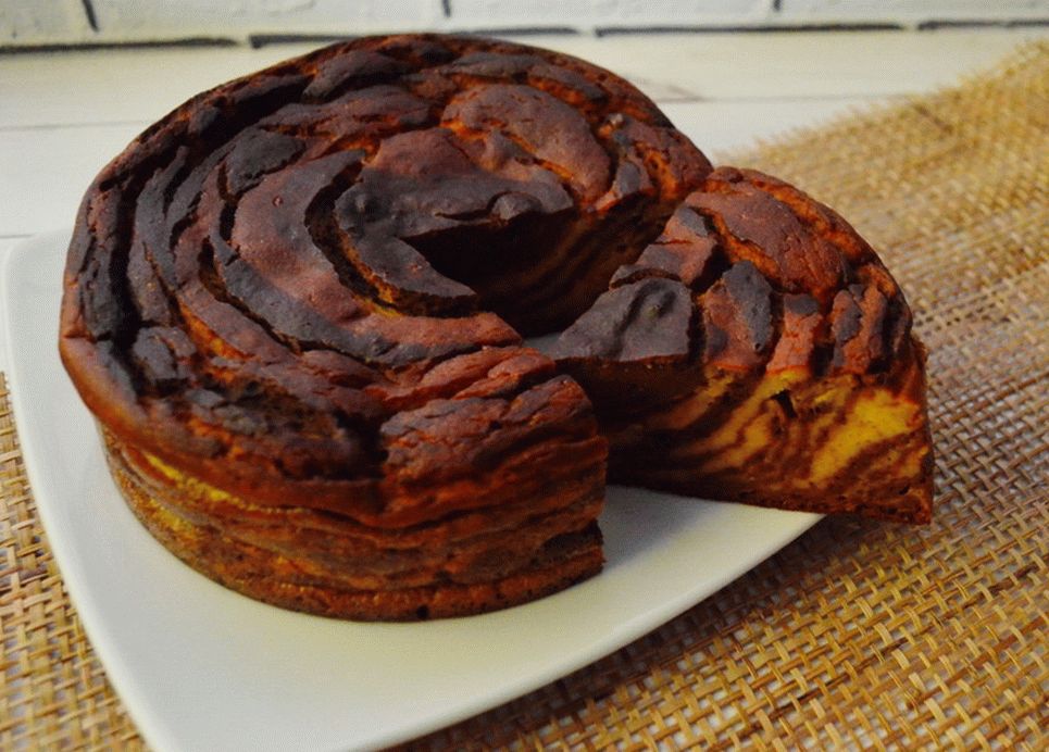 Zebra de torta de abóbora