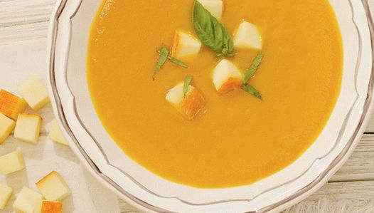 Foto purê de sopa de abóbora com queijo