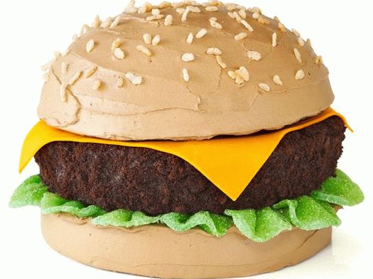 Bolo de fotos em forma de hambúrguer