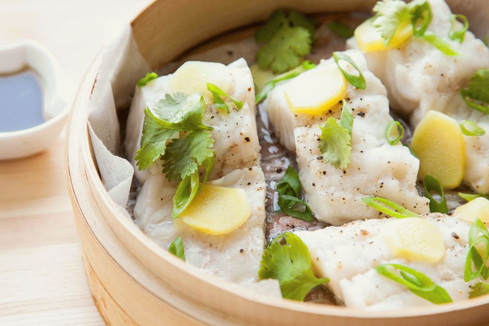 Bacalhau Gengibre Cozido no Vapor