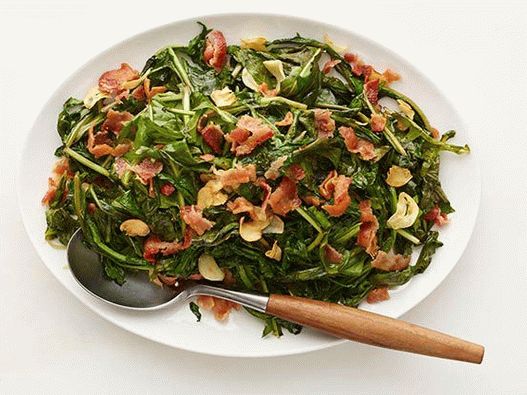 Verdes cozidos com bacon