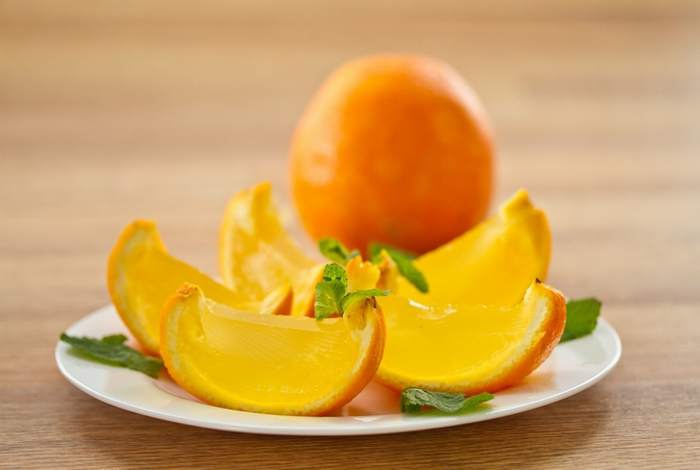 Fatias de laranja geléia